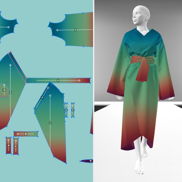 Virtuelle Kleidung und digitale Mode in 360° Ansicht für Metaverse und E-Commerce
